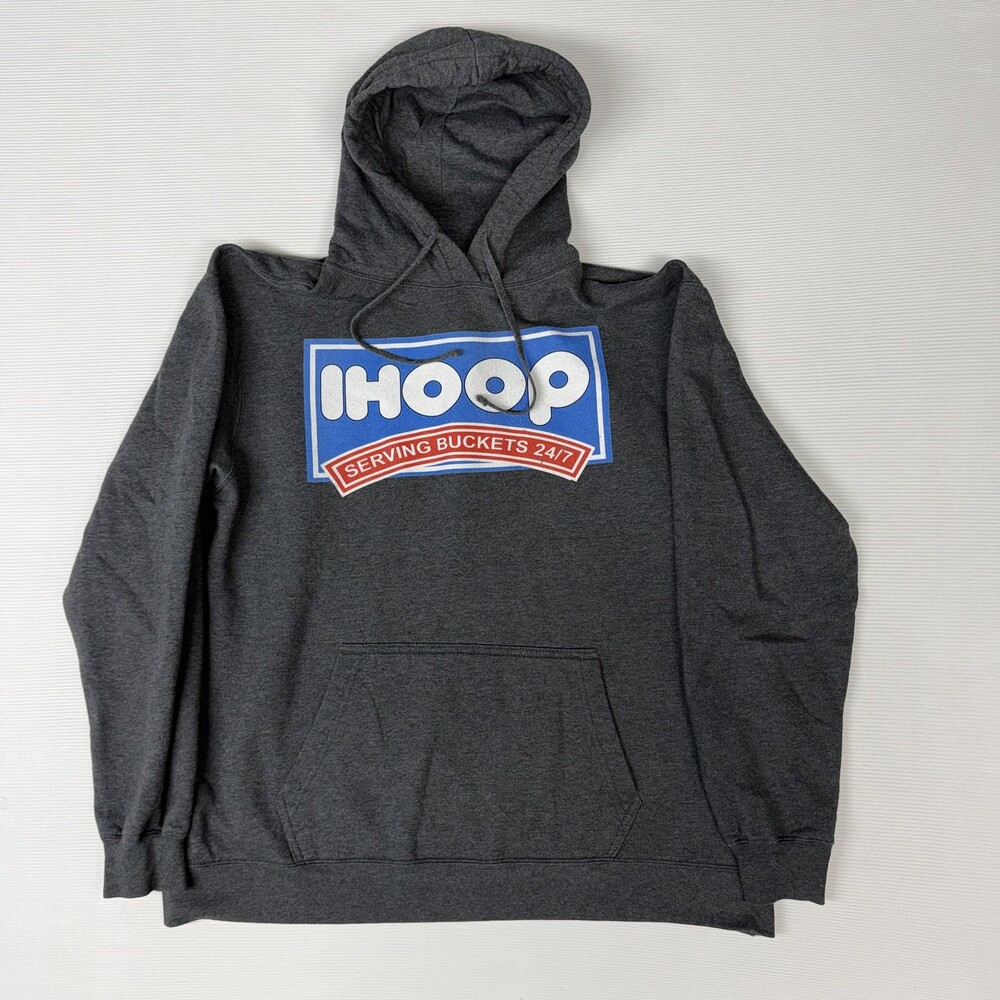 Port & Company Hoodie Mens XL Gray IHOOP Serving Buckets Basketball Graphic